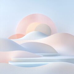 Poster - Serene minimalist landscape abstract gradient art soft textures calm environment artistic viewpoint modern concept