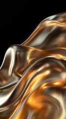 Poster - Fluid gold textures abstract art minimalistic layers digital background contrast elegant design