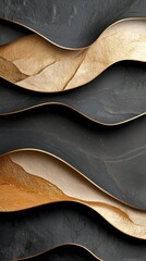 Poster - Elegant minimalistic layers of textured waves modern art gallery abstract background indoor space close-up view visual harmony