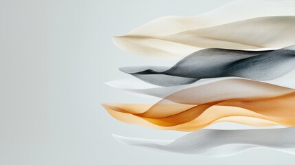 Poster - Floating gradient layers textures in minimalistic design abstract art soft colors tranquil environment close-up view