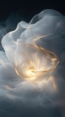 Poster - Ethereal swirling mist abstract art minimalistic layers digital environment close-up view symmetrical textures