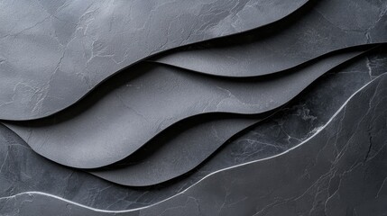 Poster - Minimalistic layers of textured black background abstract design artistic view modern aesthetic