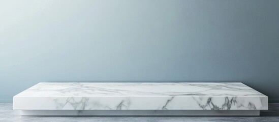 Poster - Marble countertop on a minimalist gray background with Copy Space for text placement