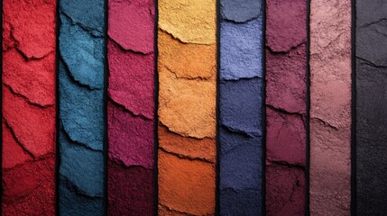 Poster - Textured Color Palette of Cracked Paints in Various Shades on Display with Copy Space