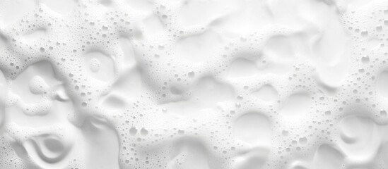 Poster - White soap foam texture background with bubbles and uneven surface, suitable for use as a backdrop or overlay, Copy Space