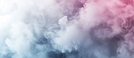 Poster - Colorful smoke background in shades of blue pink and white with soft textures and copy space for text placement