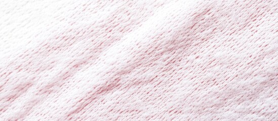 Poster - Textured pale pink fabric background with soft fibers and subtle variations in color, ideal for textile or fashion design, Copy Space.