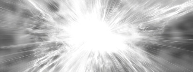 Fototapete - Abstract gray explosion background with light rays emanating from the center and ample copy space for text placement.