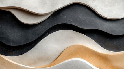 Poster - Elegant minimalistic layers contemporary interior textured wall art urban space close-up view organic design aesthetics
