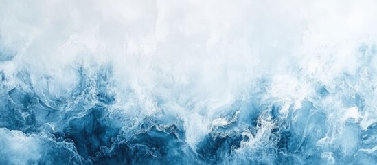Fototapete - Abstract ocean waves in varying shades of blue and white with soft texture and Copy Space for text placement.