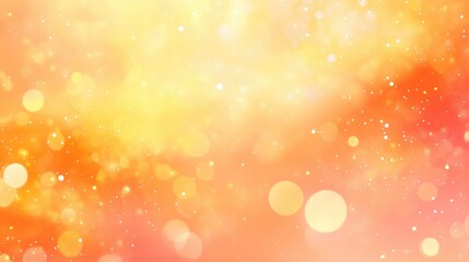 Fototapete - Abstract soft gradient background with orange and yellow bokeh lights and Copy Space for text placement