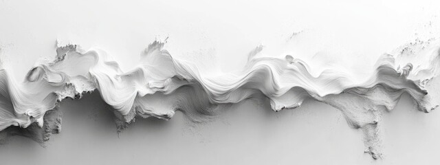 Fototapete - Textured white background with sculpted paint creating dynamic abstract patterns and waves, suitable for modern design use, Copy Space.