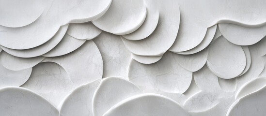 Fototapete - Abstract texture of layered white shapes and curves with smooth surfaces ideal for backgrounds or design projects Copy Space