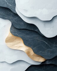 Poster - Minimalistic layered textures with subtle design elements modern decor interior design abstract view
