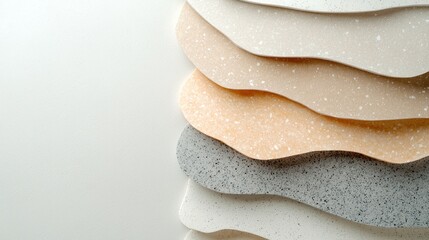 Poster - Layered textures of minimalistic patterns neutral tones studio setting close-up refined aesthetics