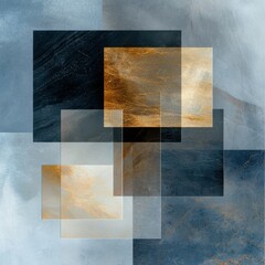 Poster - Minimalistic abstract art layers with subtle textures modern gallery display perfect for home decor