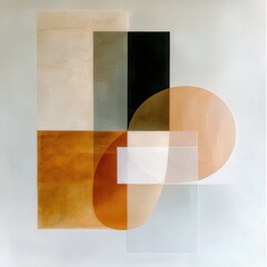 Poster - Minimalistic geometric art modern gallery abstract visuals contemporary space eye-level perspective layered textures