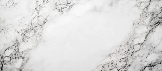 Poster - White marble texture background with grey veining and ample copy space for text insertion.