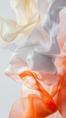 Poster - Fluid abstract art display studio setting digital artwork minimalistic layers soft textures elevated perspective