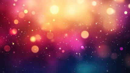 Poster - Colorful bokeh abstract background with soft glowing circles in shades of pink, orange, purple, blue and copy space for text.