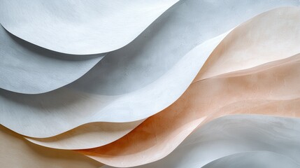 Poster - Elegant minimalistic layers of textured patterns contemporary art display modern gallery serene atmosphere