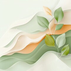 Poster - Minimalistic layers with subtle gradients and textures nature inspired digital art serene environment top view