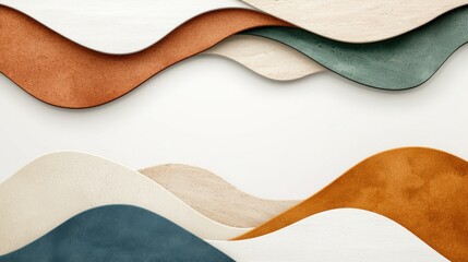 Poster - Abstract layered textures minimalistic design digital art contemporary space top-down view simplistic aesthetics
