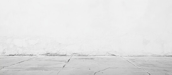 Fototapete - Minimalist white background with textured floor and copy space for text usage