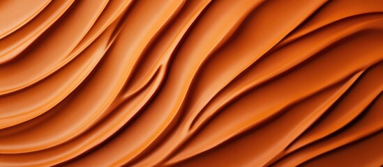 Poster - Textured orange fabric background with flowing waves and folds providing ample copy space for design elements.