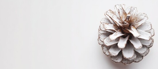 Poster - Pine cone on white background with copy space for text or design elements
