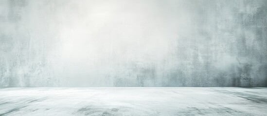 Fototapete - Abstract textured background of a grungy blue-green wall with soft lighting and empty copy space on the floor for product display or text.