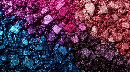 Fototapete - Texture background with colorful crushed glitter in pink and blue hues with shiny surfaces and reflective properties Copy Space