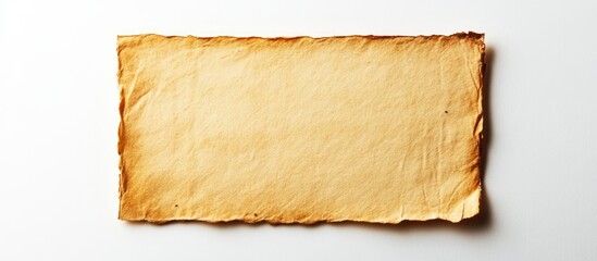 Aufkleber - Vintage Blank Card Isolated on White Background for Text or Design with Copyspace and Natural Edges for Unique Presentations