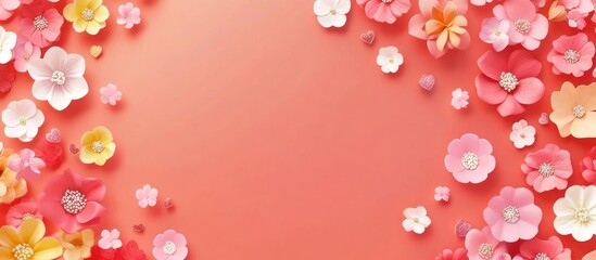Aufkleber - Floral Romance Background for Valentine s Day with Soft Colors and Empty Space for Custom Text