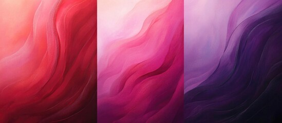Aufkleber - Vibrant abstract banners in shades of pink magenta and purple with smooth gradients and ample empty space for customization and text insertion