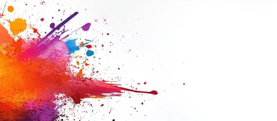 Aufkleber - Vibrant Colorful Paint Splashes Abstract Artwork with Blank Space for Creative Text Use