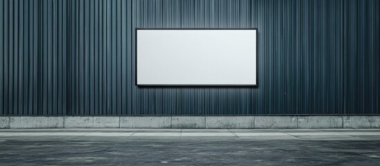 Aufkleber - Blank Billboard Poster on Industrial Metal Wall With Ample Copyspace for Advertising and Promotional Text