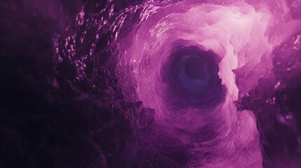Fototapete - Abstract swirling dark purple tunnel with lighter purple hues and textures, Copy Space.