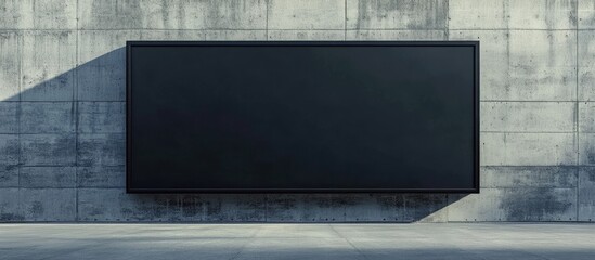 Aufkleber - Blank Black Billboard Mockup on Concrete Wall for Advertising Marketing Display with Generous Copyspace for Custom Text and Branding