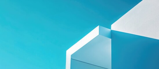 Aufkleber - Elegant Minimalist Blue Sky Background for Text Placement with Clean Geometric Shapes