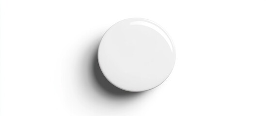 Aufkleber - Minimalist White Ceramic Wall Plate Isolated on Clean Background with Ample Copyspace for Custom Text and Design Applications