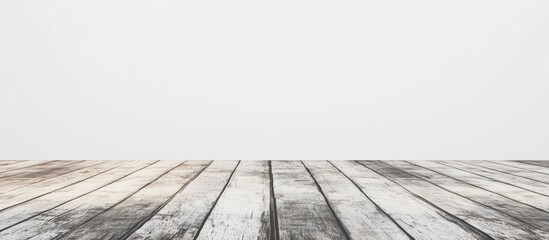 Aufkleber - Spacious bright room with wooden floor and white walls ideal for showcasing products or text in a minimalist setting