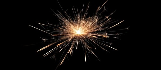 Aufkleber - Vibrant golden fireworks burst on a dark background with ample space for personalized text or messaging during festive celebrations