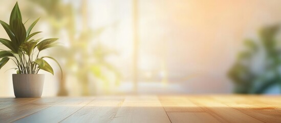Aufkleber - Bright Blurred Classroom Background with Plants and Empty Space for Text Ideal for Educational or Inspirational Themes