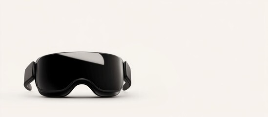 Aufkleber - Black Virtual Reality Glasses on Light Background with Generous Empty Copyspace for Text Placement and Modern Technology Theme