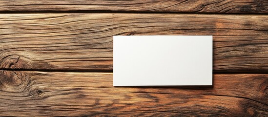 Aufkleber - Blank card on sunlit rustic wooden surface with ample space for customizable text and creative designs in a natural setting