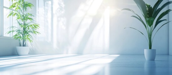 Aufkleber - Bright and Airy Modern Office Interior with Natural Light and Greenery Ideal for Text Placement
