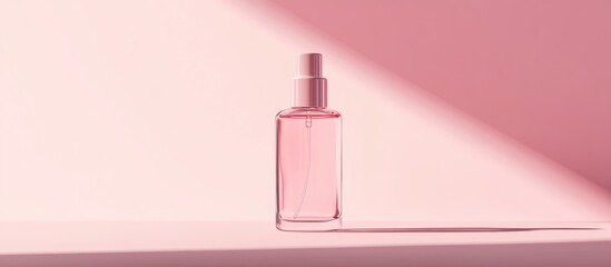 Aufkleber - Minimalist Pink Cosmetic Bottle Mockup with Empty Space for Branding and Text Ideal for Skincare and Beauty Product Packaging