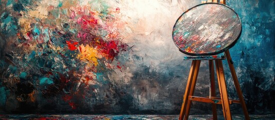 Aufkleber - Artistic Background with a Blank Canvas and Mirror Reflection Ideal for Galleries and Art Displays Featuring Copyspace for Text