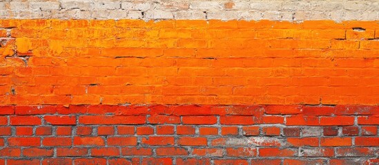 Aufkleber - Textured brick wall featuring a vibrant orange stripe and ample blank space for customizable text or graphic overlays.